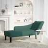 vidaXL Chaise longue con reposabrazos derecho terciopelo oscuro