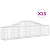 vidaXL Cestas de gaviones 13 uds forma de arco hierro 200x30x40/60 cm