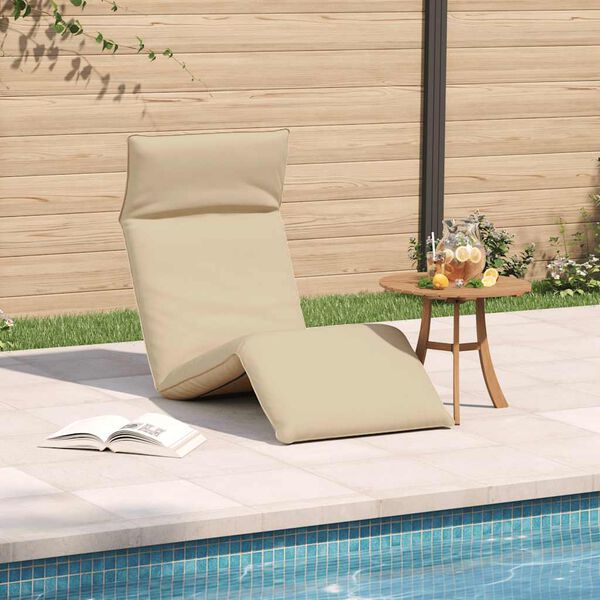 vidaXL Tumbona plegable beige 175x54x8,5 cm Tejido Oxford
