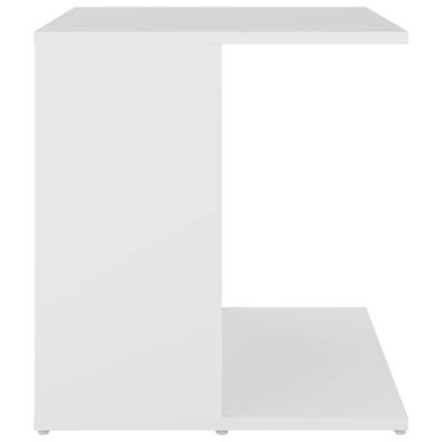 vidaXL Mesa auxiliar de madera contrachapada blanco 45x45x48 cm