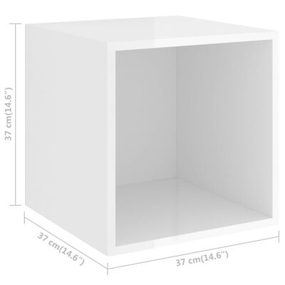 vidaXL Mueble de pared madera contrachapada blanco brillo 37x37x37 cm
