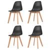 vidaXL Sillas de comedor 4 unidades pl&aacute;stico negro