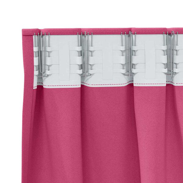 vidaXL Cortinas Opacas con Anillas 2 pcs Rosa Brillante 140 x 140 cm