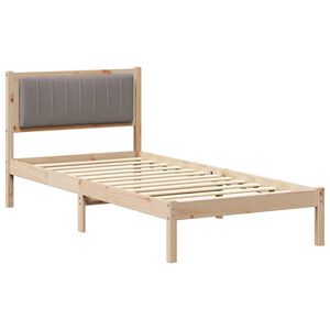 vidaXL Estructura de Cama con Cabecera Tapizada Taup&eacute; 90 x 190 cm