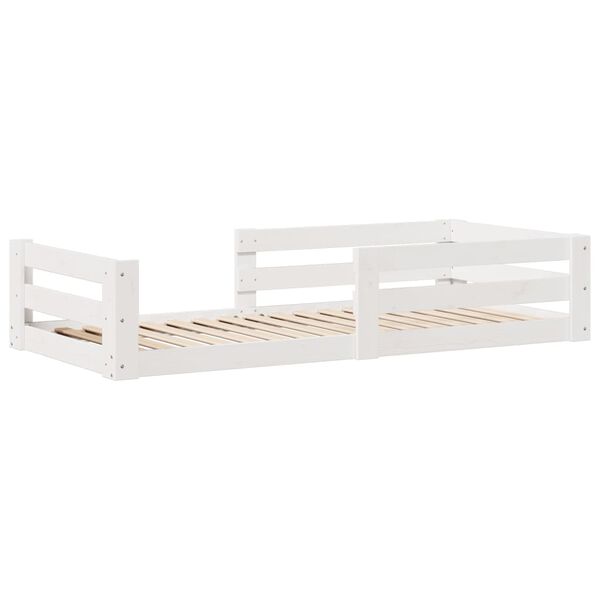 vidaXL Estructura de cama sin colch&oacute;n madera maciza blanca 75x190 cm