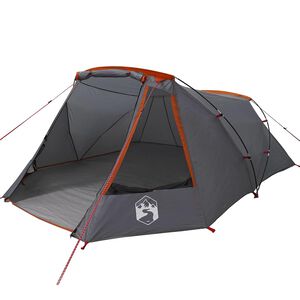 vidaXL Tienda de t&uacute;nel para 3 personas 3 persona Gris y naranja