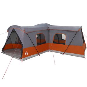 vidaXL Tienda para 16 personas Gris y naranja 680 x 510 x 210 cm