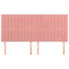 vidaXL Cabecero de cama rosa 180x5x118/128 cm Terciopelo