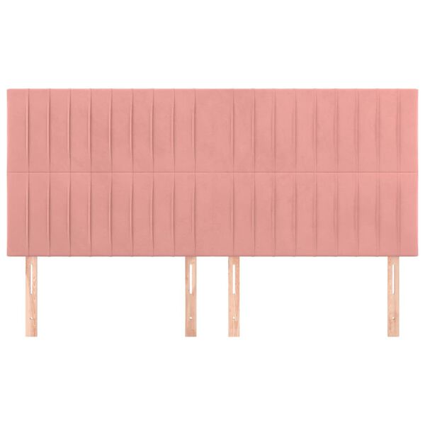 vidaXL Cabecero de cama rosa 180x5x118/128 cm Terciopelo