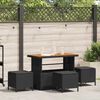 vidaXL Conjunto de Comedor de Jardín Negro Poliratán