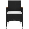 vidaXL Set comedor de jard&iacute;n 5 pzas y cojines rat&aacute;n sint&eacute;tico y vidrio