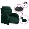 vidaXL Sill&oacute;n el&eacute;ctrico reclinable elevable de terciopelo verde oscuro