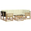 vidaXL Conjunto de sof&aacute;s de exterior 7 uds. Blanco y Crema