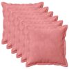 vidaXL Funda de almohada 6 pcs HOUTEN Rosa 40 x 40 cm Terciopelo