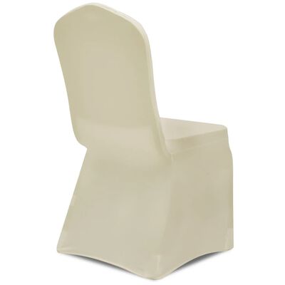 vidaXL Funda de silla elástica color crema 24 unidades