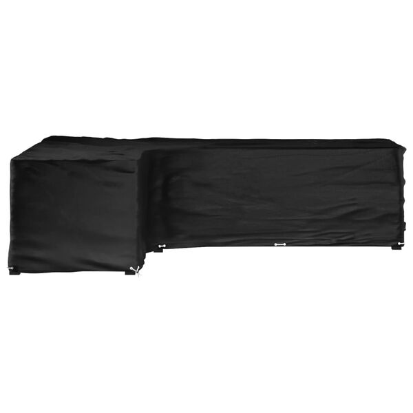 vidaXL Funda para muebles de jard&iacute;n forma de L 18 ojales 220x285x80 cm