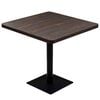 vidaXL Mesa bar bistr&oacute; MDF y acero cuadrada fresno oscuro 80x80x75 cm