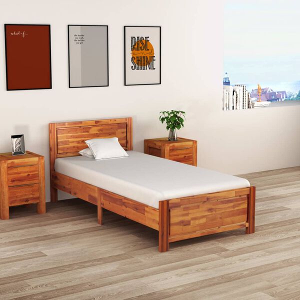 vidaXL Estructura de cama de madera maciza de acacia 100x200 cm