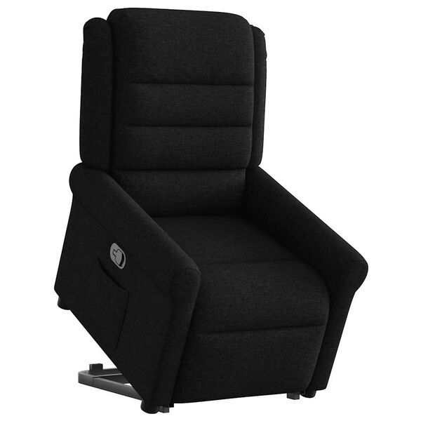 vidaXL Sill&oacute;n reclinable elevable tela negro