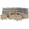 vidaXL Conjunto de sof&aacute;s de jard&iacute;n 8 uds. Beige rat&aacute;n sint&eacute;tico