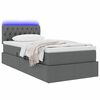 vidaXL Cama con almacenamiento y LED Gris oscuro 100 x 200 cm tela