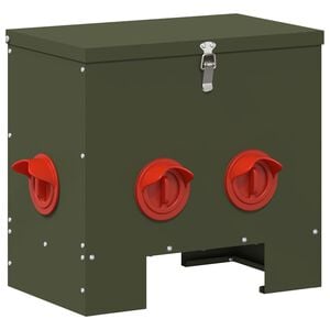 vidaXL Comedero para pollos Verde oliva 40,5 x 25 x 38 cm 20 kg