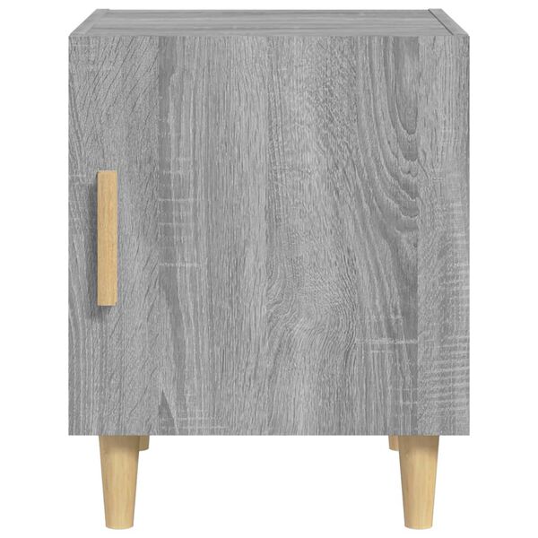 vidaXL Mesita de noche madera contrachapada gris Sonoma