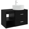 vidaXL Juego de muebles de ba&ntilde;o 2 pcs Roble Negro Madera de ingenier&iacute;a