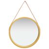 vidaXL Espejo de pared con correa dorado 60 cm