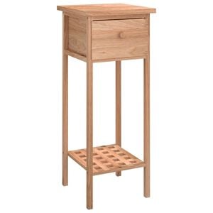 vidaXL Mesa auxiliar con caj&oacute;n madera maciza nogal 25x25x60 cm