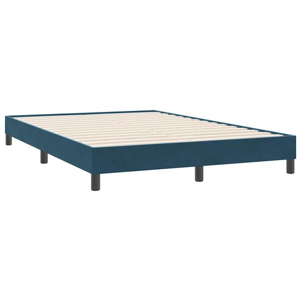 vidaXL Cama box spring sin colch&oacute;n azul oscuro terciopelo 160x220 cm