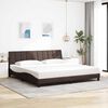 vidaXL Estructura de cama sin colch&oacute;n Hanko tela marr&oacute;n oscuro 200x200 cm