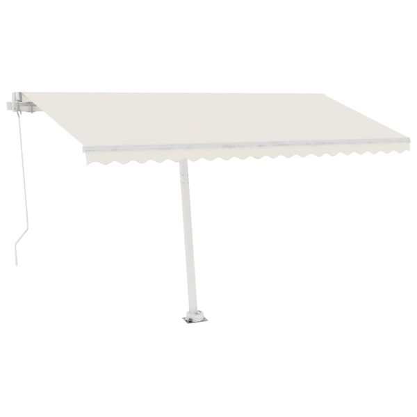 vidaXL Toldo de pie retráctil manual crema 450x350 cm