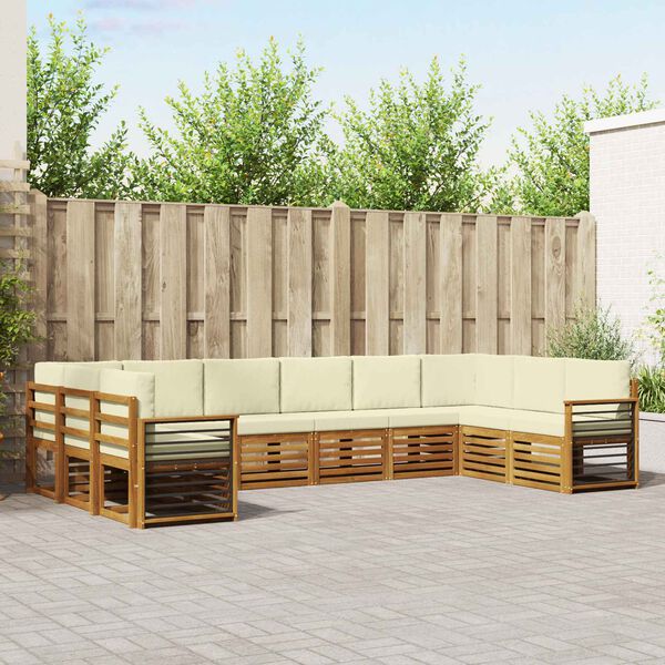 vidaXL Conjunto de Sof&aacute; Seccional con coj&iacute;n 10 pcs Natural y Crema