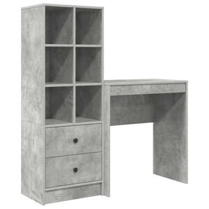 vidaXL Escritorio Gris Concreto 115,5 x 40 x 127 cm 2 uds.