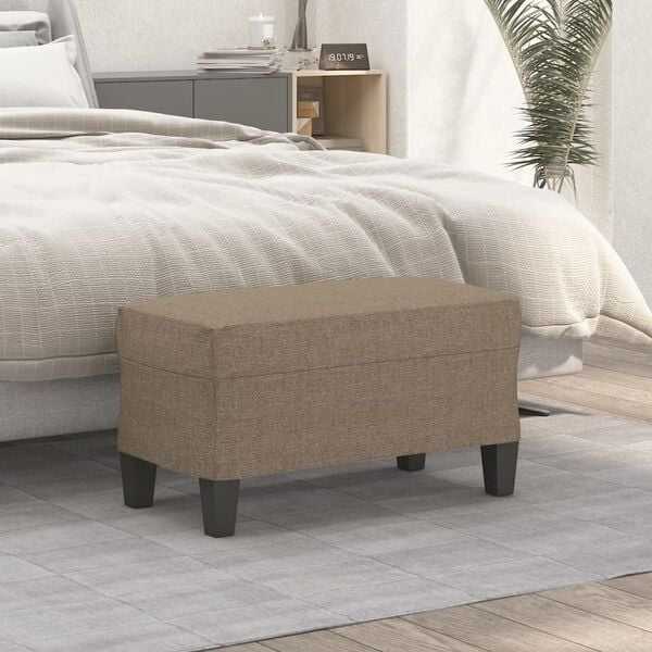 vidaXL Banco de tela gris taupe 70x35x41 cm