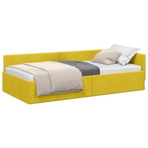 vidaXL Estructura de cama en esquina Amarillo 80 x 200 cm Terciopelo