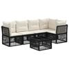 vidaXL Conjunto de sof&aacute;s de jard&iacute;n 6 pcs Negro rat&aacute;n sint&eacute;tico
