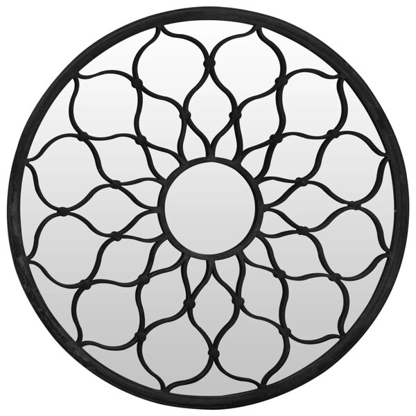 vidaXL Espejo de jardín redondo hierro negro uso exterior 60x3 cm