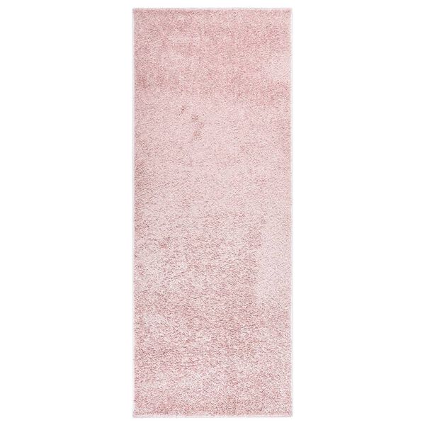 vidaXL Alfombra de pelo suave antideslizante rosa 57x150 cm