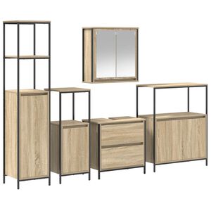 vidaXL Juego de muebles de ba&ntilde;o 5 pcs Beige 76.5 x 35 x 95 cm