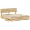 vidaXL Estructura de cama Roble Sonoma 200 x 200 cm Madera Ingenieril