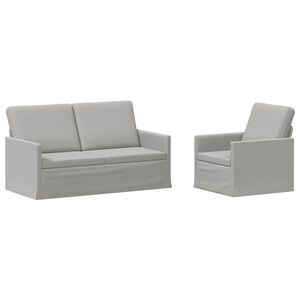 vidaXL Juego de Sof&aacute; 2 pcs Gris Nube Tela