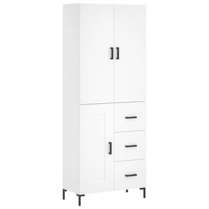 vidaXL Aparador alto madera contrachapada blanco 69,5x34x180 cm