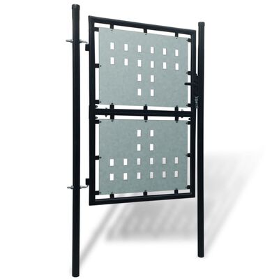 vidaXL Puerta de valla de jardín negra 100x200 cm