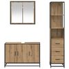 vidaXL Juego de muebles de ba&ntilde;o con caj&oacute;n 3 pcs Roble artesanal