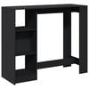 vidaXL Mesa bar con estante madera ingenier&iacute;a negra 124x46x103,5 cm