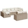 vidaXL Juego de sof&aacute;s jard&iacute;n con cojines beige 10 pzas rat&aacute;n sint&eacute;tico