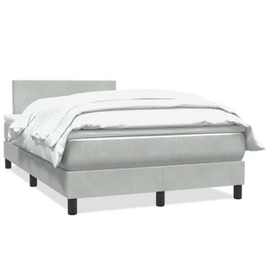 vidaXL Cama box spring con colch&oacute;n terciopelo gris claro 120x210 cm