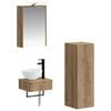 vidaXL Juego de Muebles de Ba&ntilde;o 4 pcs Roble Artesanal